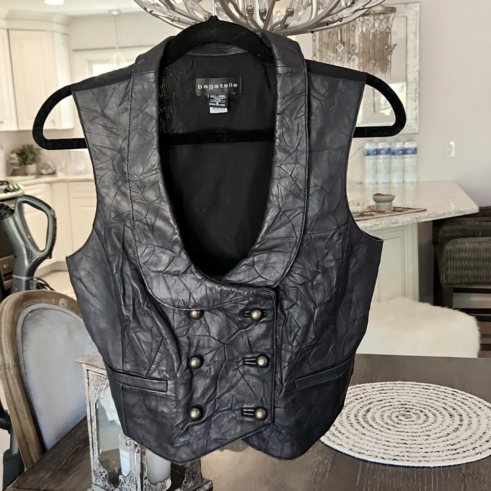 Bagatelle Vintage Crushed Leather Vest